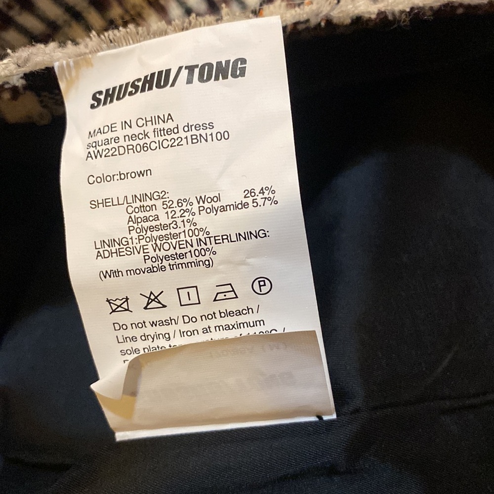 SHUSHU/TONG Brown Check Minidress size US 6 - Picture 7 of 7